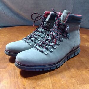 Cole Haan Men's Gray Boots with Red Trim